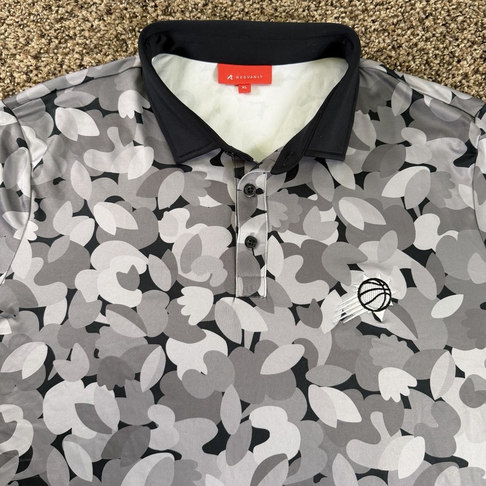 Redvanly Shirt Mens XL Gray Floral Golf Performance Stretch Phoenix Suns